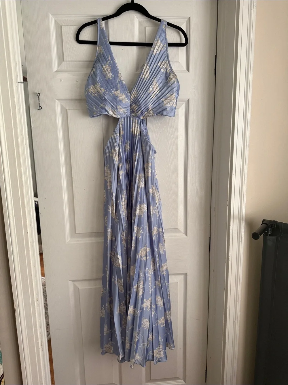 Abercrombie & Fitch Light Lavender Floral Cutout Maxi Dress